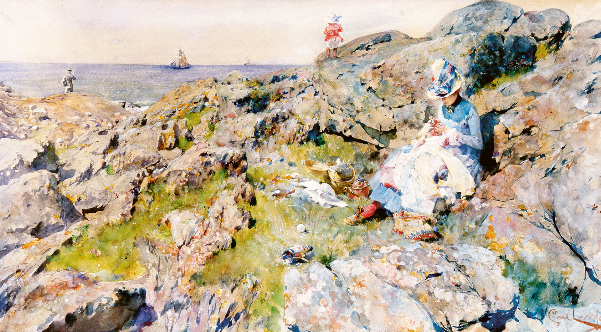 Vid-Kattegatt-Akvarell-Carl-Larsson-1887