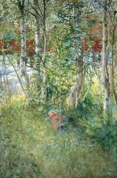 Tupp-lur-i-det-grona-Akvarel-Carl-Larsson-1897